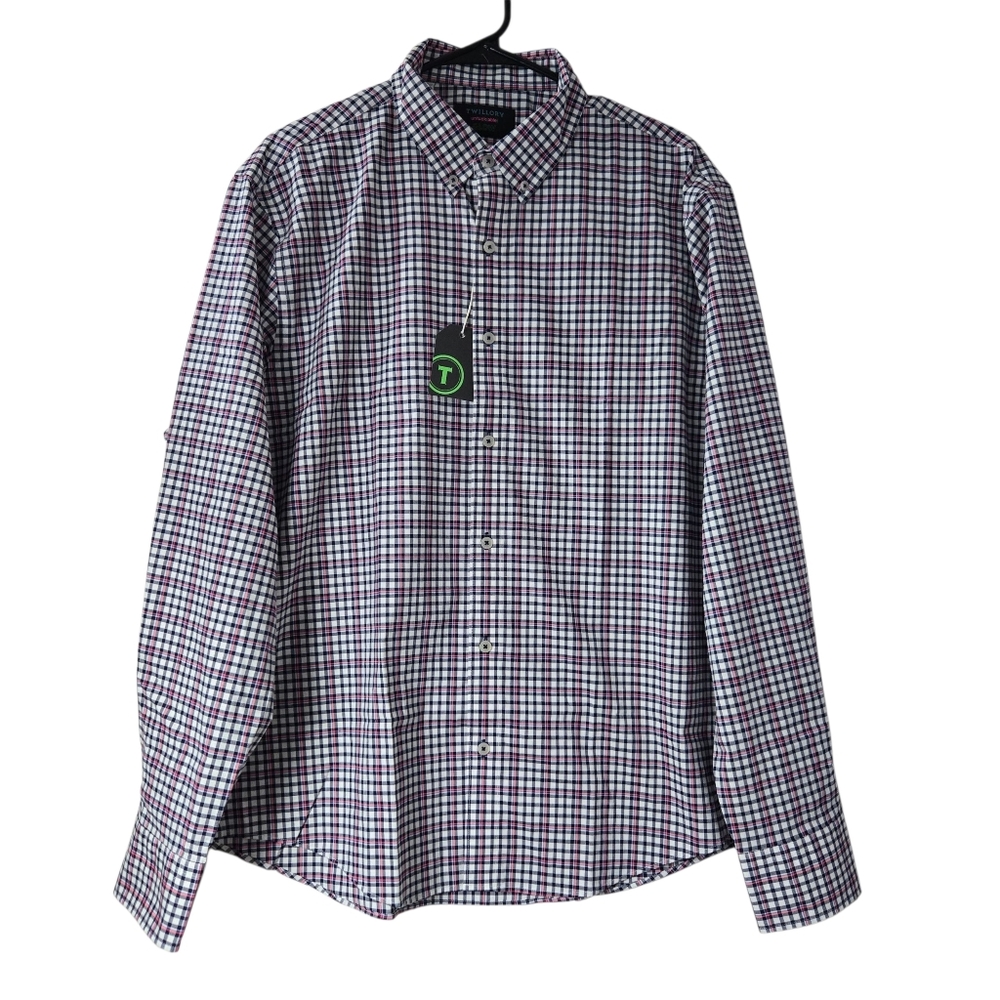 Twillory Untuckable Glow Button-Down Shirt Tailored Fit Plaid Check‎ - Picture 2 of 13